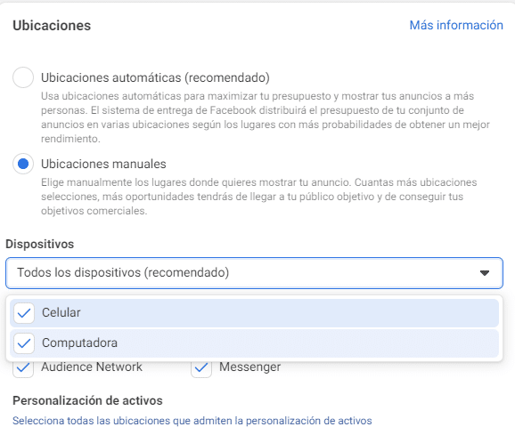 dispositivos facebook ads