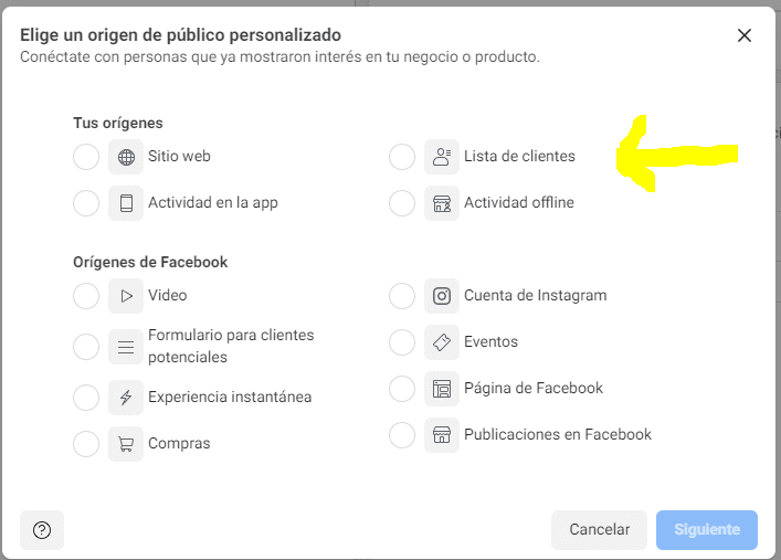 lista de clientes facebook - piñata marketing