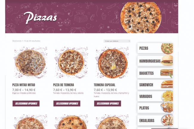 tienda online para pizzerías